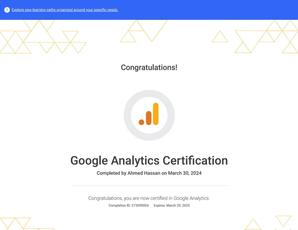 google analytics certification